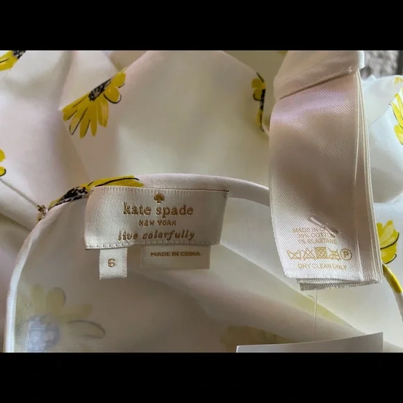 Kate Spade White Blouse with Yellow Floral Print - Picture 5 of 5